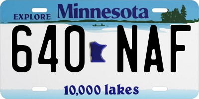 MN license plate 640NAF