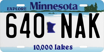 MN license plate 640NAK
