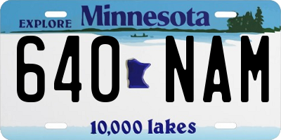 MN license plate 640NAM