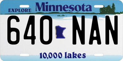 MN license plate 640NAN