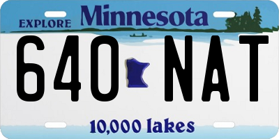 MN license plate 640NAT