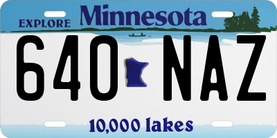 MN license plate 640NAZ