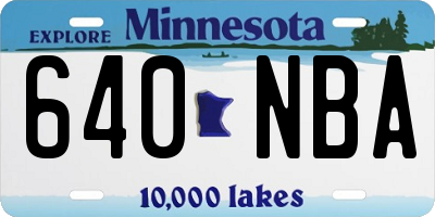 MN license plate 640NBA
