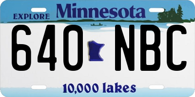 MN license plate 640NBC