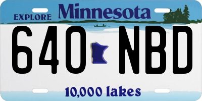 MN license plate 640NBD
