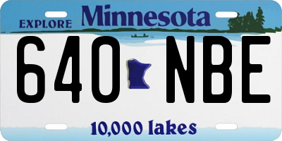 MN license plate 640NBE