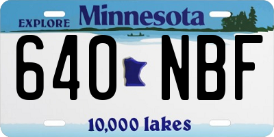MN license plate 640NBF
