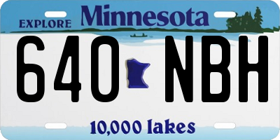 MN license plate 640NBH