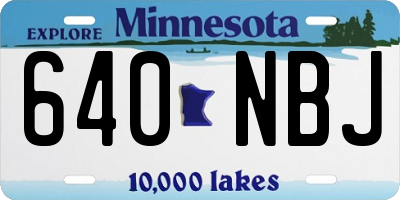 MN license plate 640NBJ