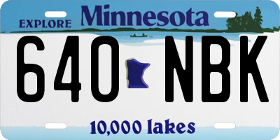 MN license plate 640NBK