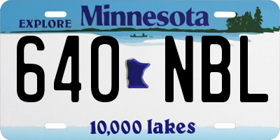MN license plate 640NBL