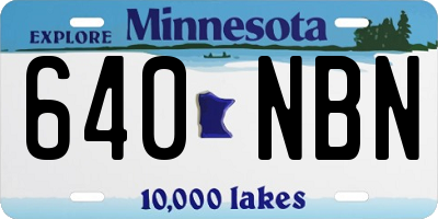 MN license plate 640NBN