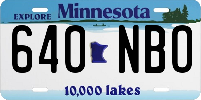MN license plate 640NBO