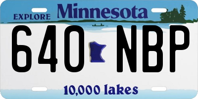 MN license plate 640NBP