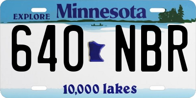 MN license plate 640NBR
