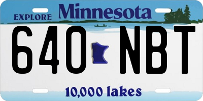MN license plate 640NBT