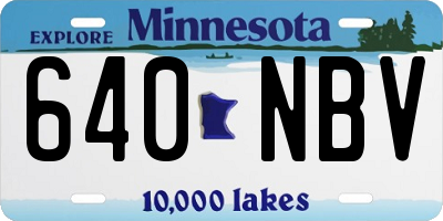 MN license plate 640NBV