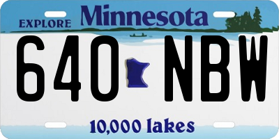 MN license plate 640NBW