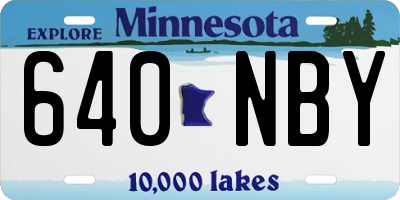 MN license plate 640NBY
