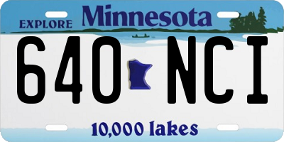MN license plate 640NCI