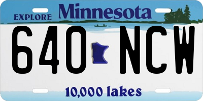 MN license plate 640NCW