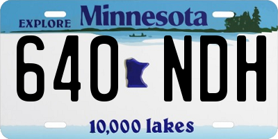 MN license plate 640NDH