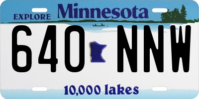 MN license plate 640NNW