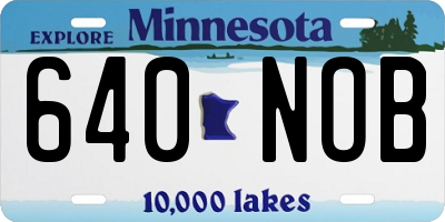 MN license plate 640NOB