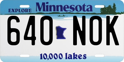 MN license plate 640NOK