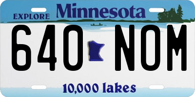 MN license plate 640NOM