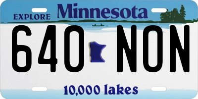 MN license plate 640NON