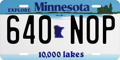 MN license plate 640NOP