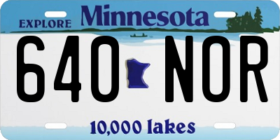 MN license plate 640NOR