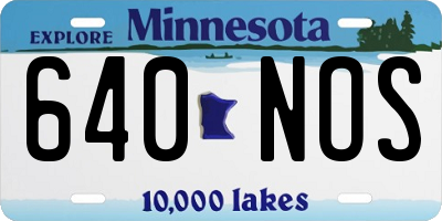 MN license plate 640NOS