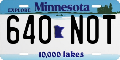 MN license plate 640NOT