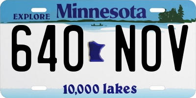 MN license plate 640NOV