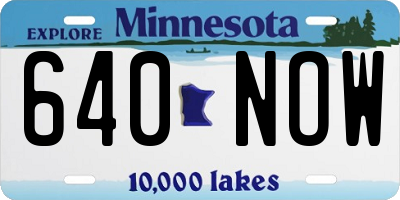 MN license plate 640NOW