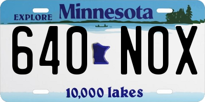 MN license plate 640NOX