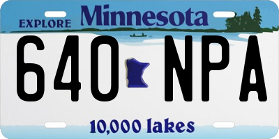 MN license plate 640NPA