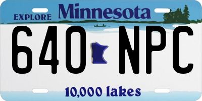 MN license plate 640NPC