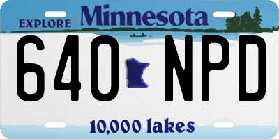 MN license plate 640NPD