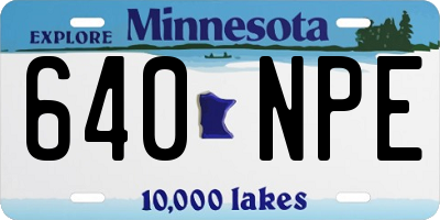 MN license plate 640NPE