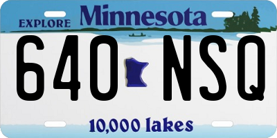 MN license plate 640NSQ