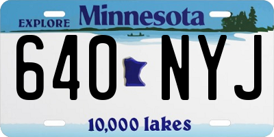 MN license plate 640NYJ