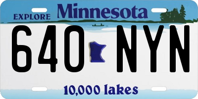 MN license plate 640NYN