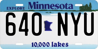 MN license plate 640NYU