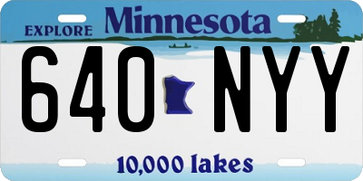 MN license plate 640NYY