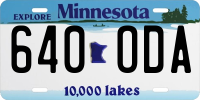 MN license plate 640ODA