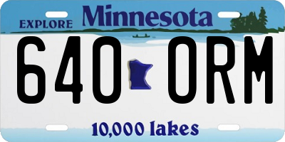 MN license plate 640ORM