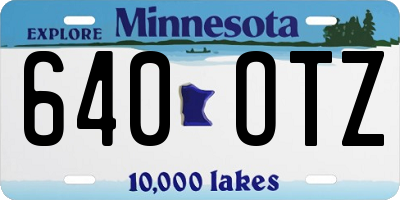 MN license plate 640OTZ